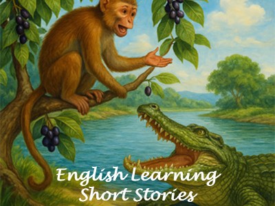 The Monkey and the Crocodile – A Clever Tale of Friendship and Wisdom (with Hindi&nbsp;Translation)