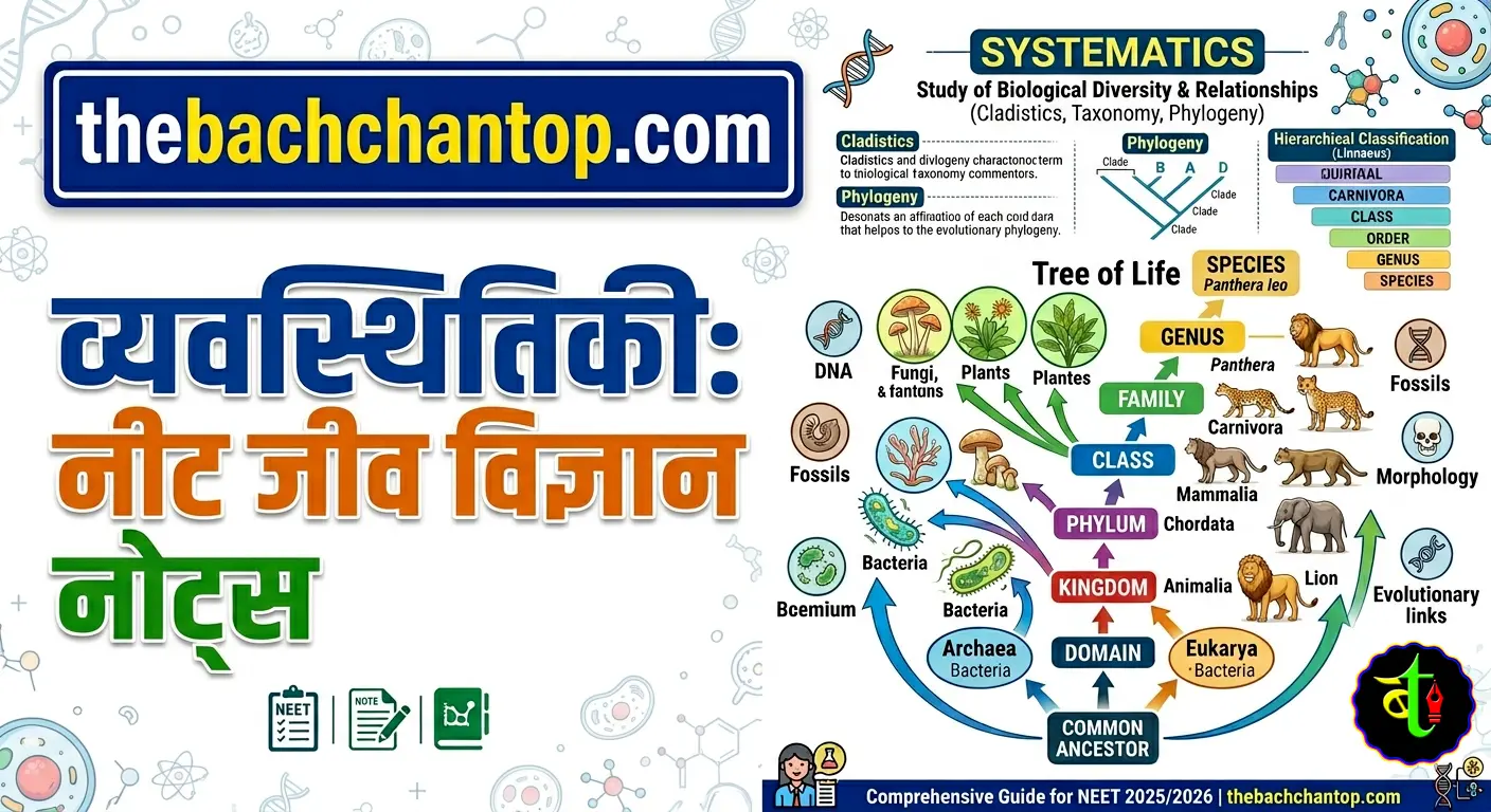 सिस्टेमैटिक्स : NEET जीवविज्ञान शॉर्ट नोट्स