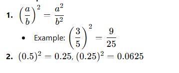 Squares of Fractions and Decimals
