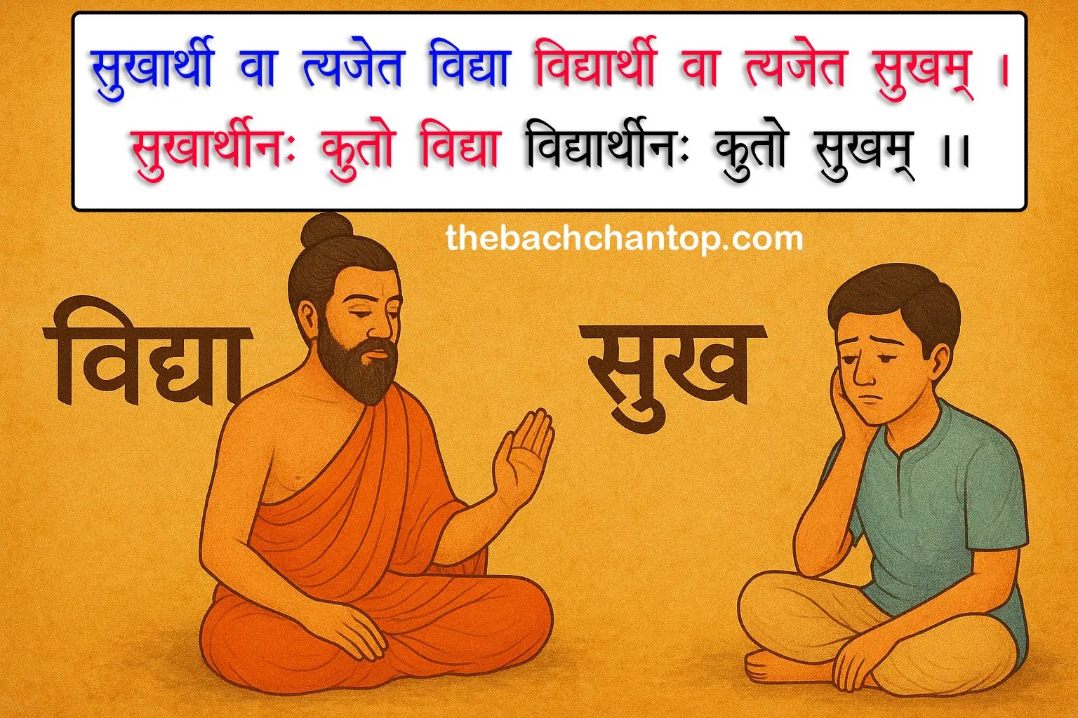 sukharthi va tyajet vidya vidyarthi va sukharthinah kuto vidya vidyarthinah kuto sukham