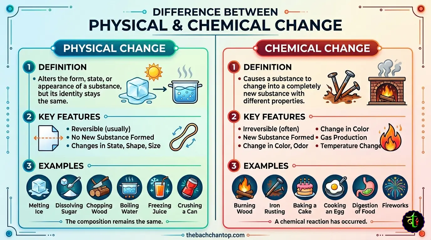 Difference between Physical and Chemical change