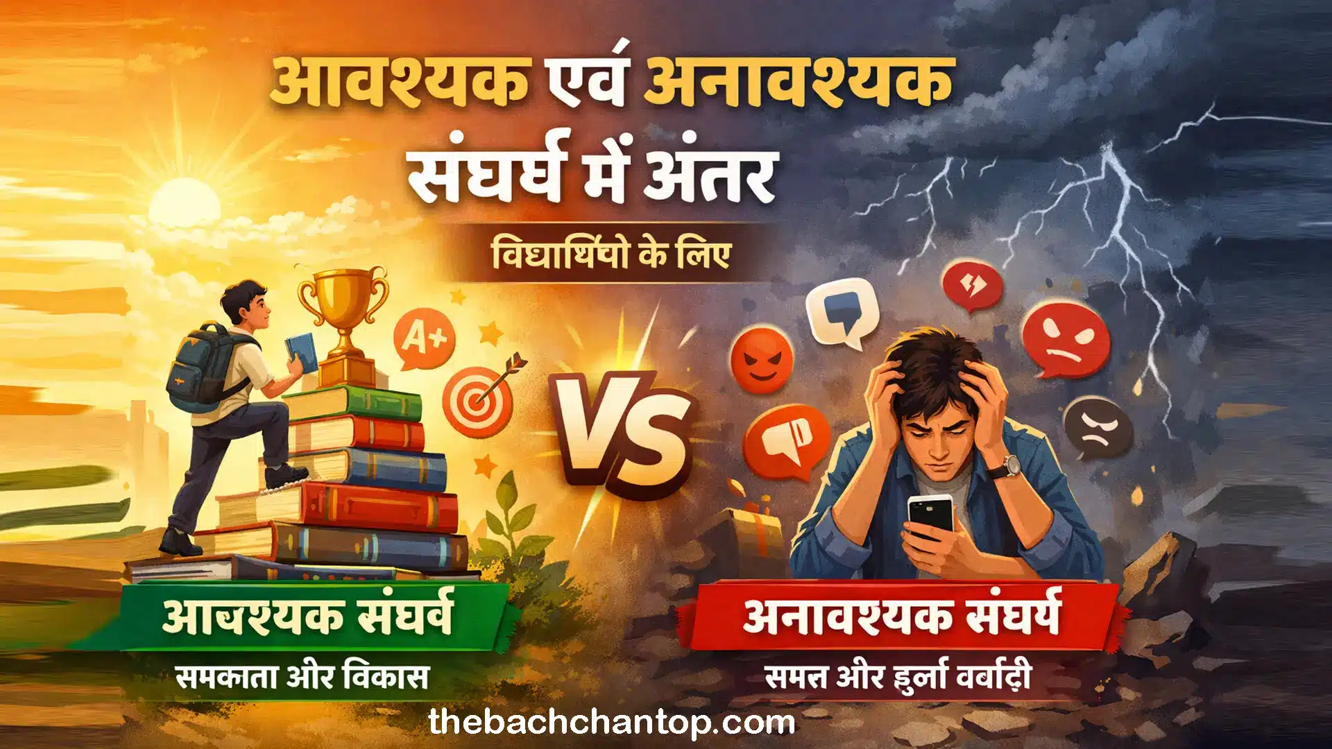 आवश्यक एवं अनावश्यक संघर्ष में अंतर (विद्यार्थियों के लिए विस्तृत मार्गदर्शिका)