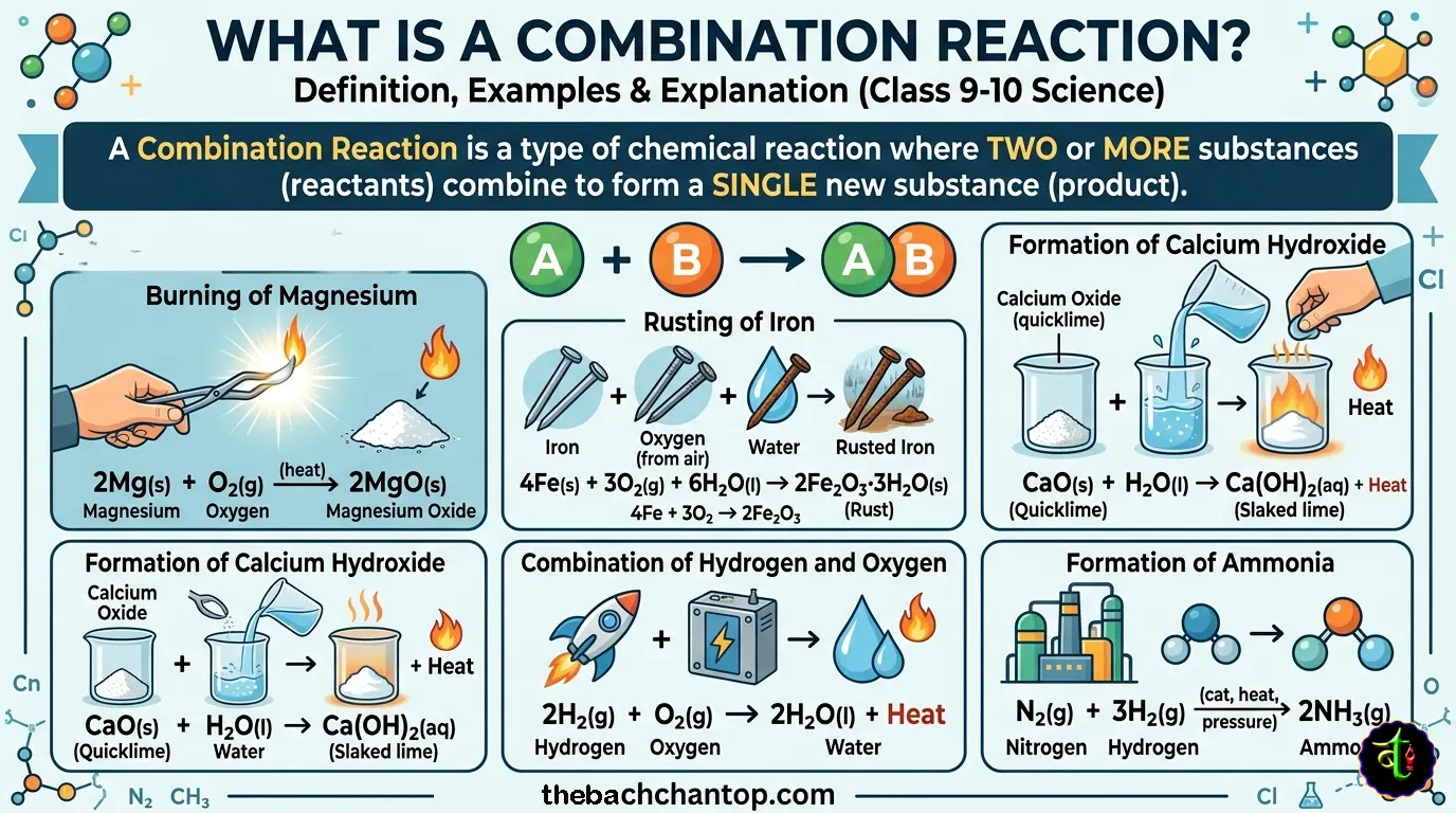 What is a Combination Reaction? | Definition, Examples & Explanation (Class 9–10 Science)