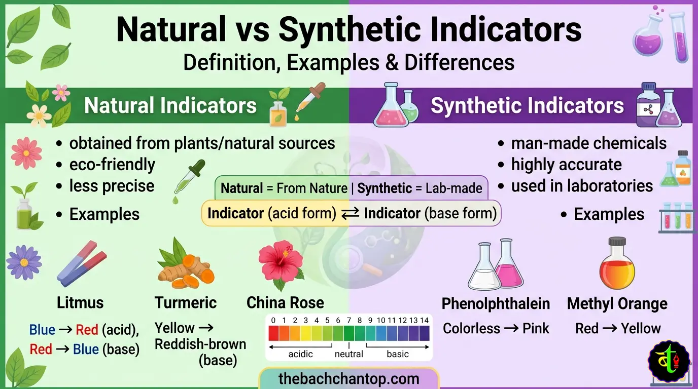 Difference Between Natural and Synthetic Indicators | Definition, Examples & Explanation (Class 9–10 Science)