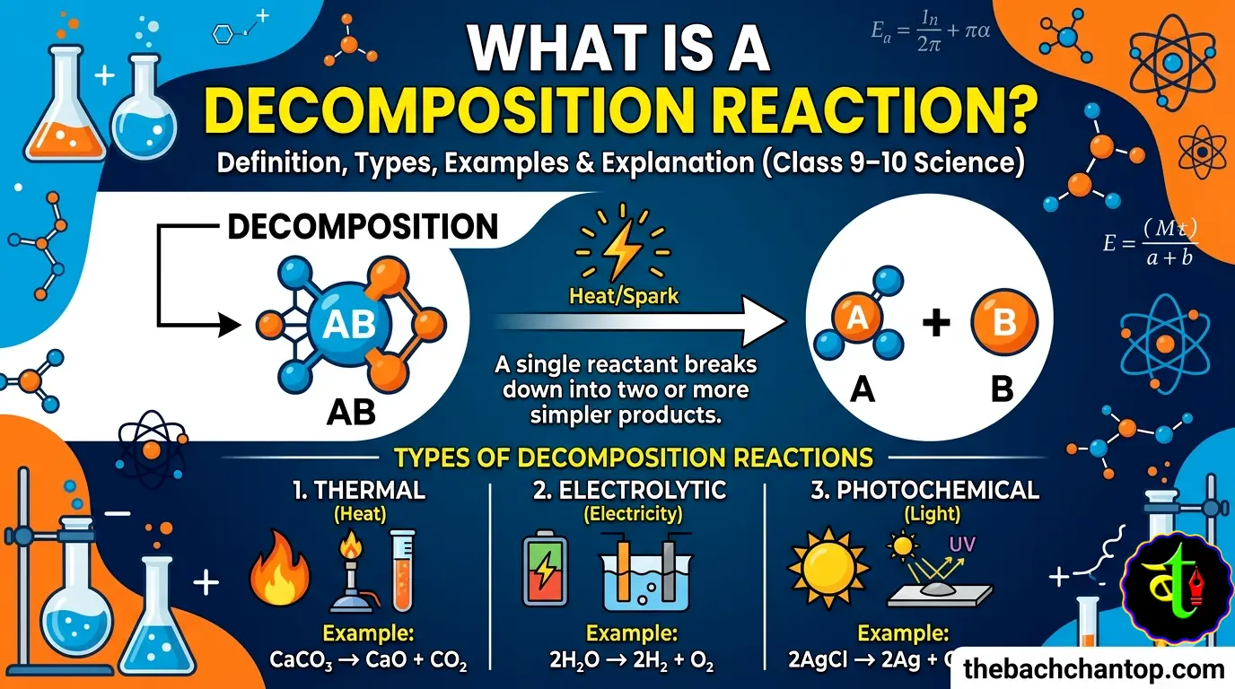 What is a Decomposition Reaction? | Definition, Types, Examples & Explanation (Class 9–10 Science)