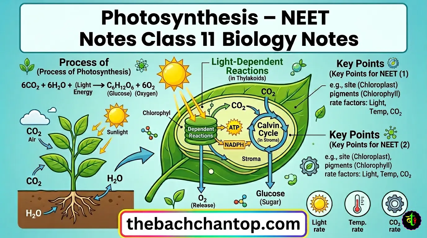 Photosynthesis in higher plants Notes For NEET : Class 11 Biology Notes