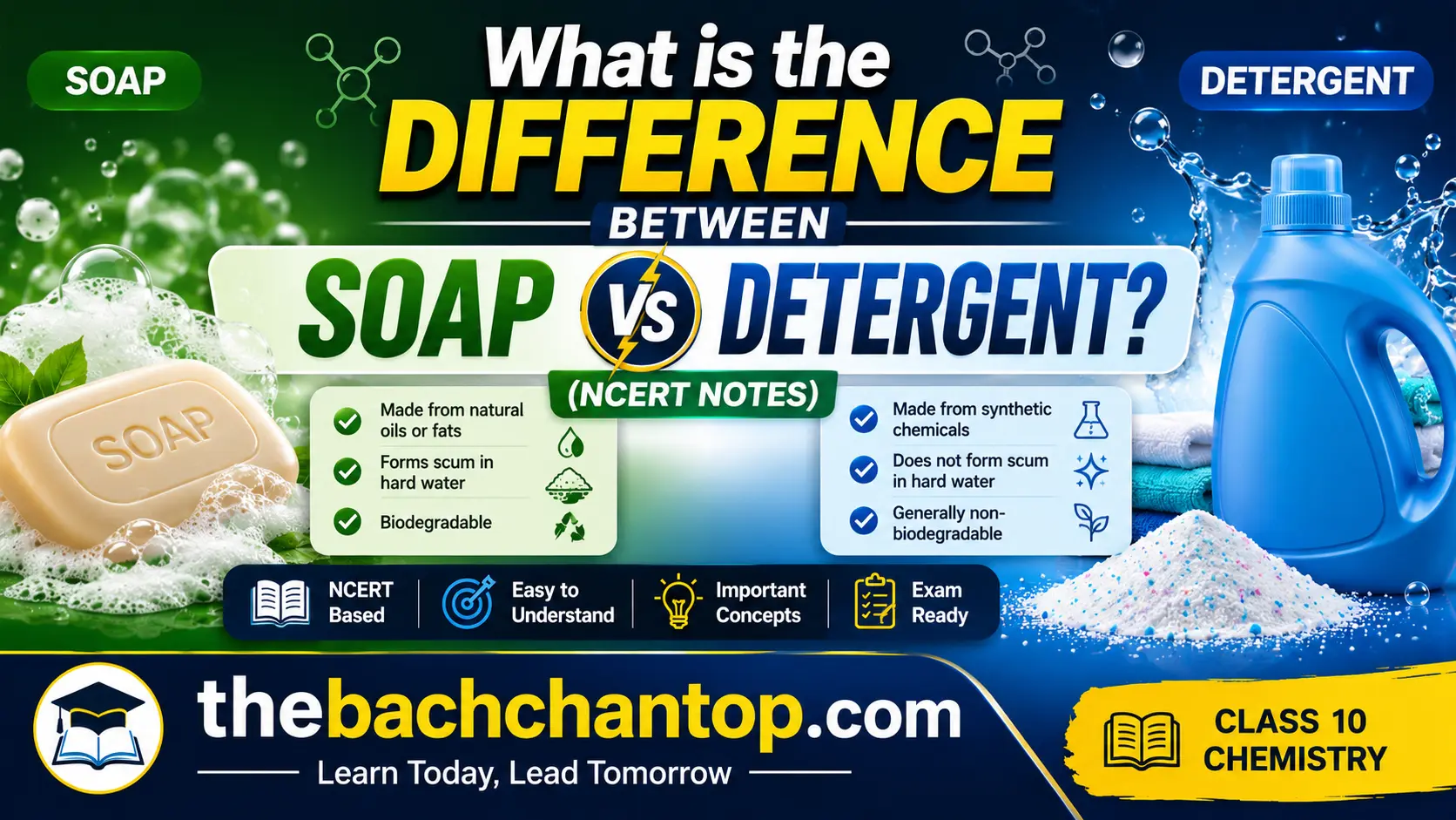 What is the Difference Between Soap and Detergent? (NCERT Notes)