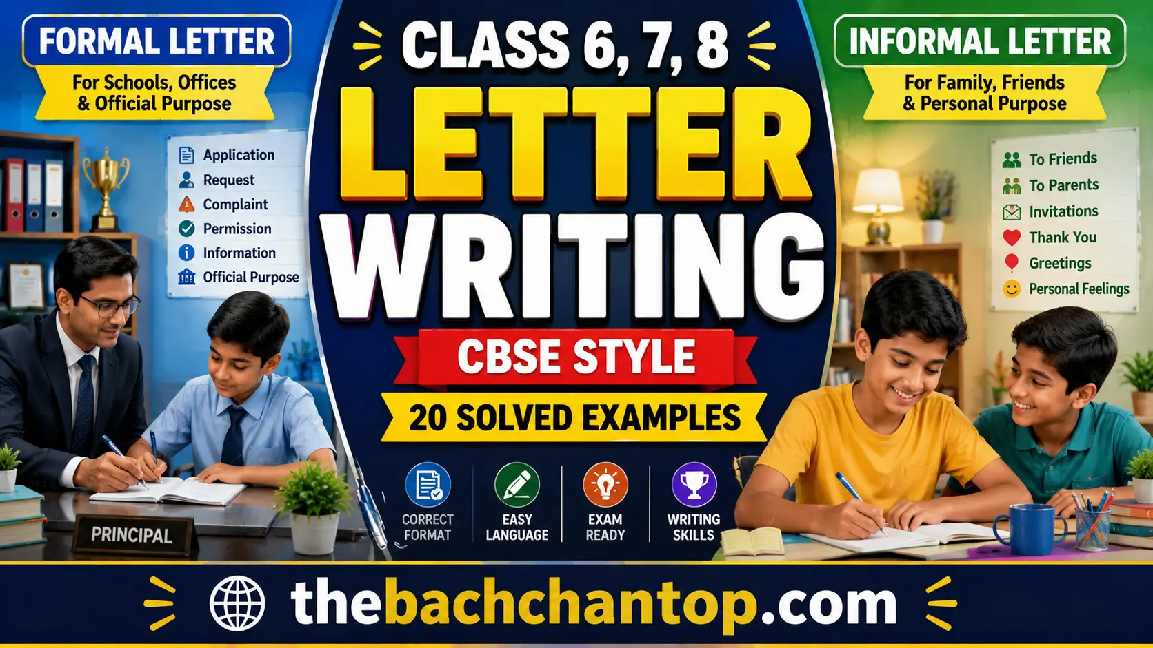 Letter Writing (CBSE Class 6, 7, 8) – Format, Tips & 10 Solved Examples
