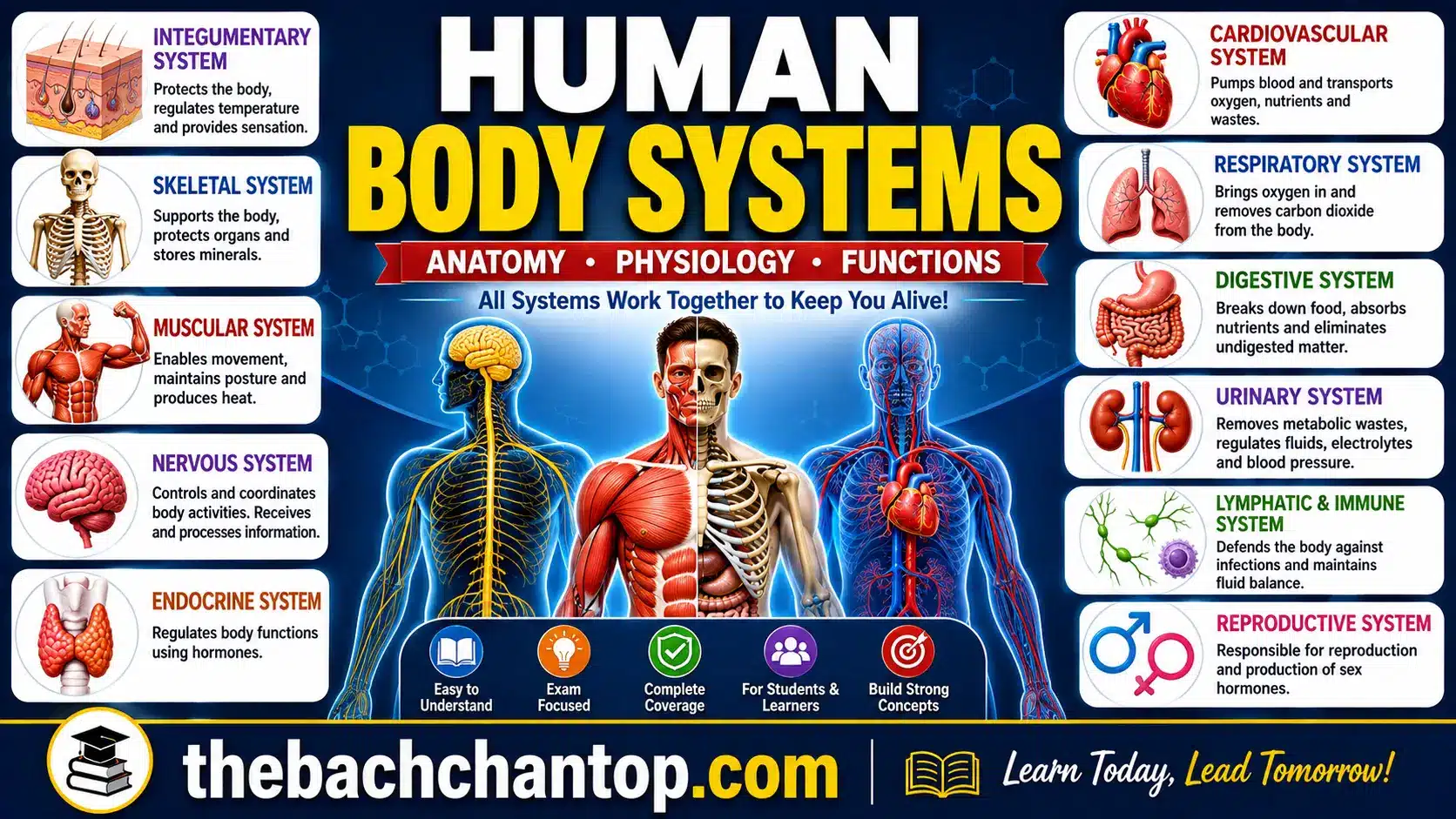 Human Body Systems – Anatomy, Physiology, Organs and Functions