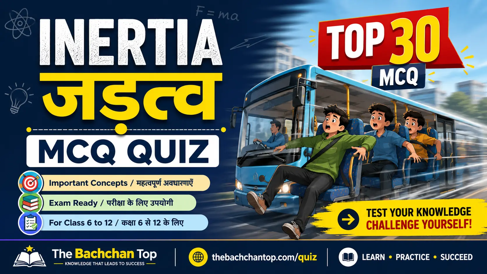 Top MCQs on Inertia (जड़त्व)